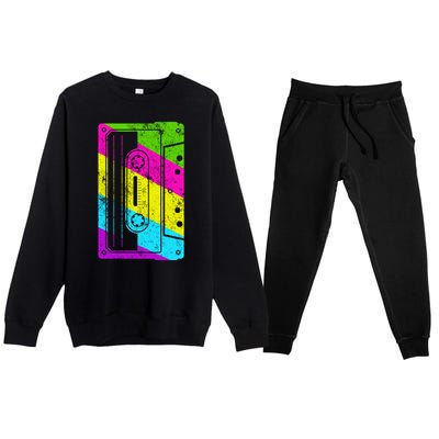 Vintage Cassette Tape 80s  Premium Crewneck Sweatsuit Set