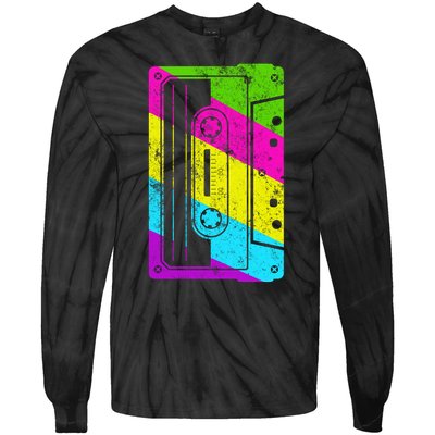 Vintage Cassette Tape 80s  Tie-Dye Long Sleeve Shirt