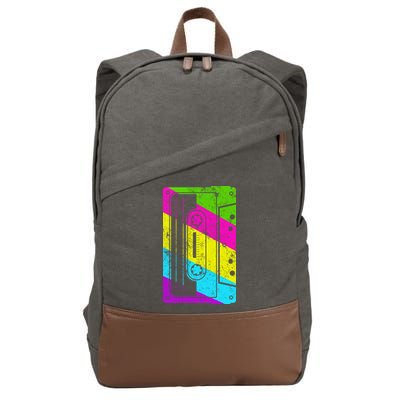 Vintage Cassette Tape 80s  Cotton Canvas Backpack