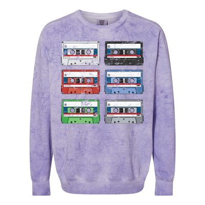 Vintage Cassette Tapes Colorblast Crewneck Sweatshirt