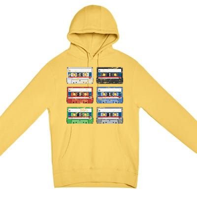 Vintage Cassette Tapes Premium Pullover Hoodie