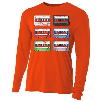 Vintage Cassette Tapes Cooling Performance Long Sleeve Crew