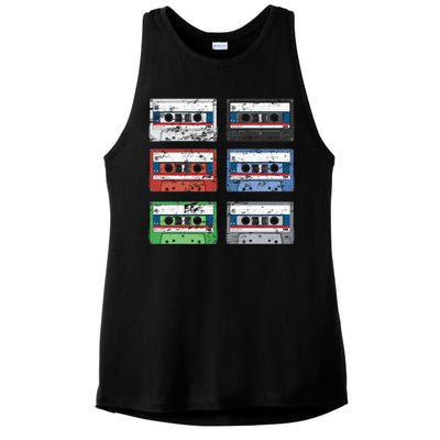 Vintage Cassette Tapes Ladies PosiCharge Tri-Blend Wicking Tank