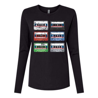 Vintage Cassette Tapes Womens Cotton Relaxed Long Sleeve T-Shirt