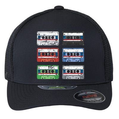 Vintage Cassette Tapes Flexfit Unipanel Trucker Cap