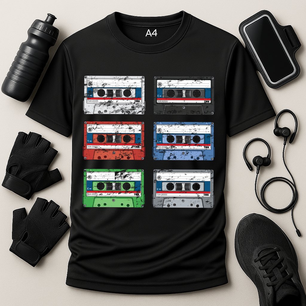 Vintage Cassette Tapes Cooling Performance Crew T-Shirt