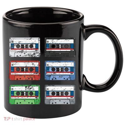 Vintage Cassette Tapes 11oz C Handle Ceramic Mug
