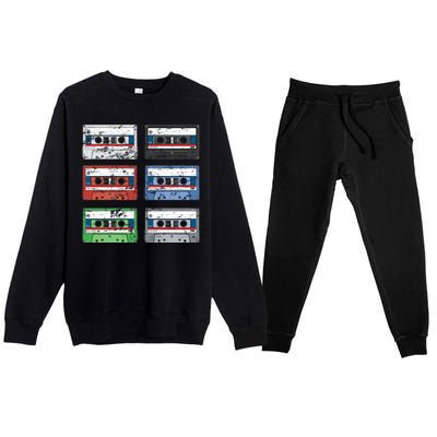 Vintage Cassette Tapes Premium Crewneck Sweatsuit Set