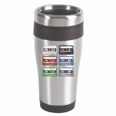 Vintage Cassette Tapes 16oz Travel Tumbler