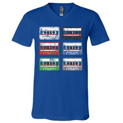 Vintage Cassette Tapes V-Neck T-Shirt