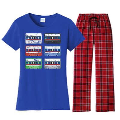 Vintage Cassette Tapes Women's Flannel Pajama Set