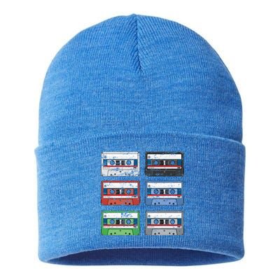 Vintage Cassette Tapes Sustainable Knit Beanie