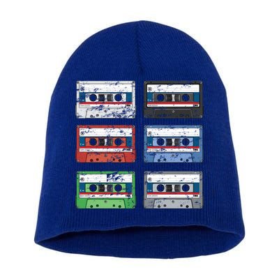 Vintage Cassette Tapes Short Acrylic Beanie