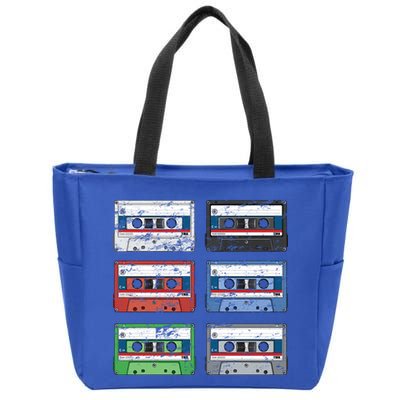 Vintage Cassette Tapes Zip Tote Bag