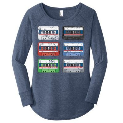 Vintage Cassette Tapes Women's Perfect Tri Tunic Long Sleeve Shirt