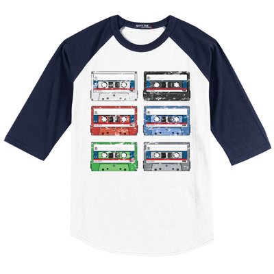 Vintage Cassette Tapes Baseball Sleeve Shirt