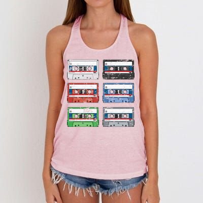 Vintage Cassette Tapes Women's Knotted Racerback Tank