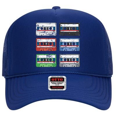 Vintage Cassette Tapes High Crown Mesh Back Trucker Hat