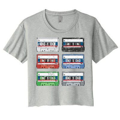 Vintage Cassette Tapes Women's Crop Top Tee