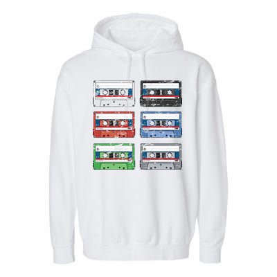 Vintage Cassette Tapes Garment-Dyed Fleece Hoodie