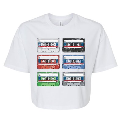 Vintage Cassette Tapes Bella+Canvas Jersey Crop Tee