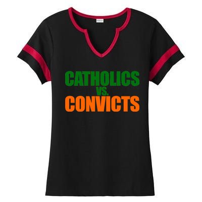 Vintage Catholics Vs. Convicts 1988 Classic Ladies Halftime Notch Neck Tee