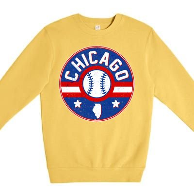 Vintage Chicago Baseball Emblem Premium Crewneck Sweatshirt