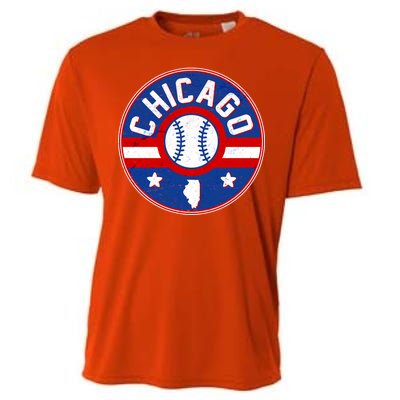 Vintage Chicago Baseball Emblem Cooling Performance Crew T-Shirt