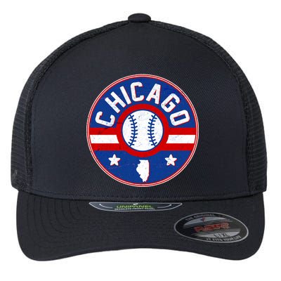 Vintage Chicago Baseball Emblem Flexfit Unipanel Trucker Cap