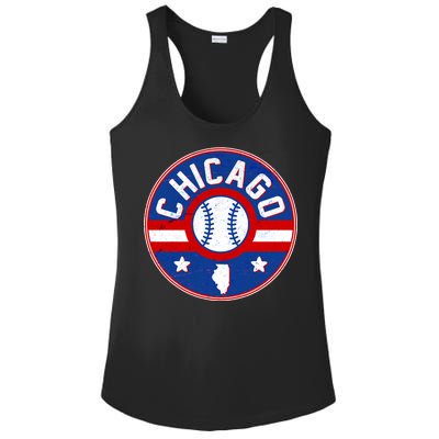 Vintage Chicago Baseball Emblem Ladies PosiCharge Competitor Racerback Tank