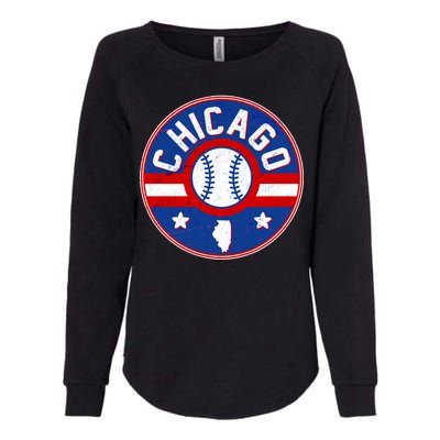 Vintage Chicago Baseball Emblem Womens California Wash Sweatshirt