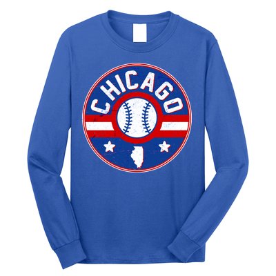 Vintage Chicago Baseball Emblem Long Sleeve Shirt