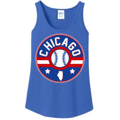 Vintage Chicago Baseball Emblem Ladies Essential Tank