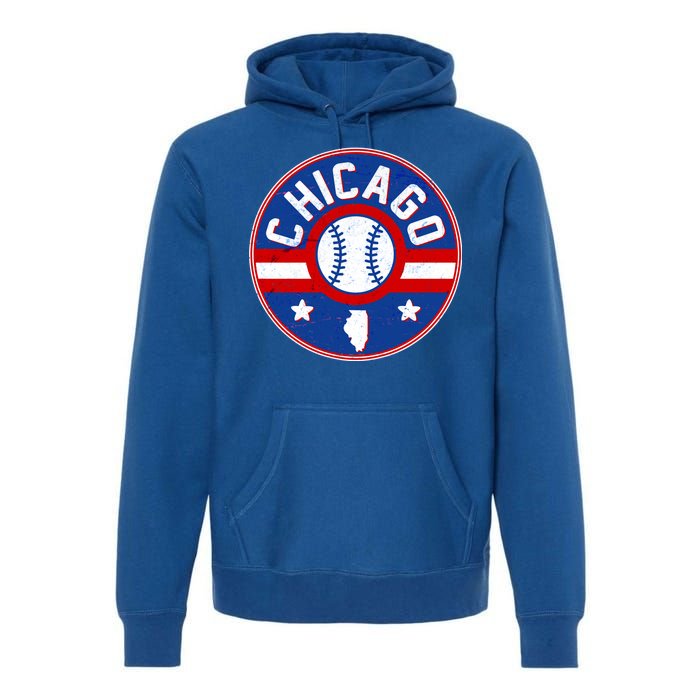 Vintage Chicago Baseball Emblem Premium Hoodie