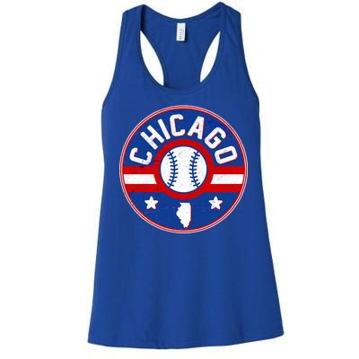 Vintage Chicago Baseball Emblem Women's Racerback Tank