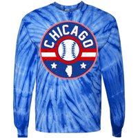 Vintage Chicago Baseball Emblem Tie-Dye Long Sleeve Shirt