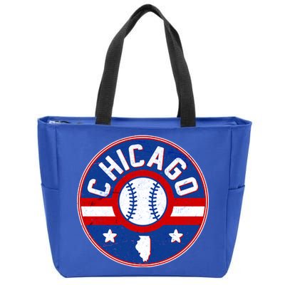 Vintage Chicago Baseball Emblem Zip Tote Bag