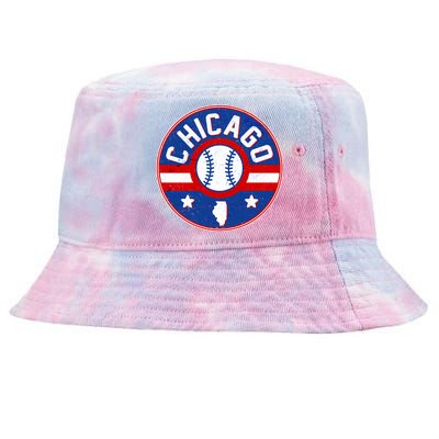 Vintage Chicago Baseball Emblem Tie-Dyed Bucket Hat