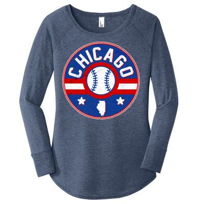 Vintage Chicago Baseball Emblem Women's Perfect Tri Tunic Long Sleeve Shirt