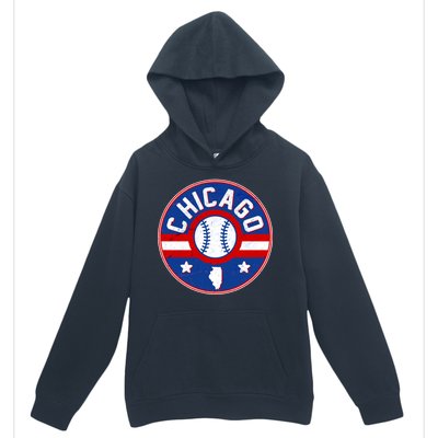 Vintage Chicago Baseball Emblem Urban Pullover Hoodie