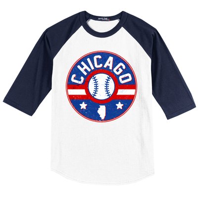 Vintage Chicago Baseball Emblem Baseball Sleeve Shirt