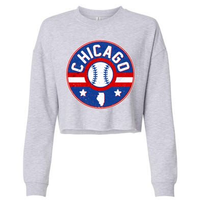 Vintage Chicago Baseball Emblem Cropped Pullover Crew