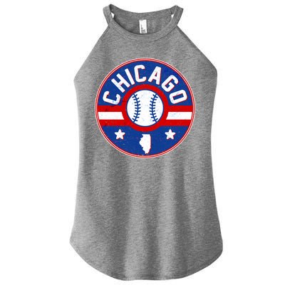 Vintage Chicago Baseball Emblem Women's Perfect Tri Rocker Tank