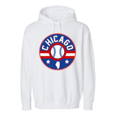 Vintage Chicago Baseball Emblem Garment-Dyed Fleece Hoodie