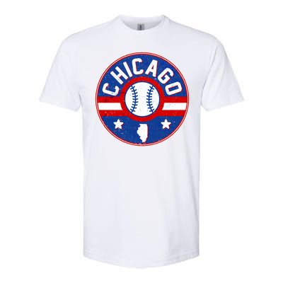 Vintage Chicago Baseball Emblem Softstyle CVC T-Shirt