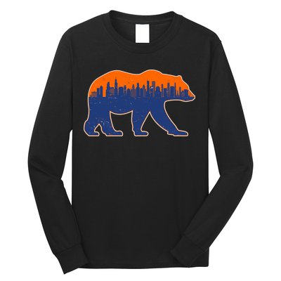 Vintage Chicago Illinois Skyline Bears Football Long Sleeve Shirt