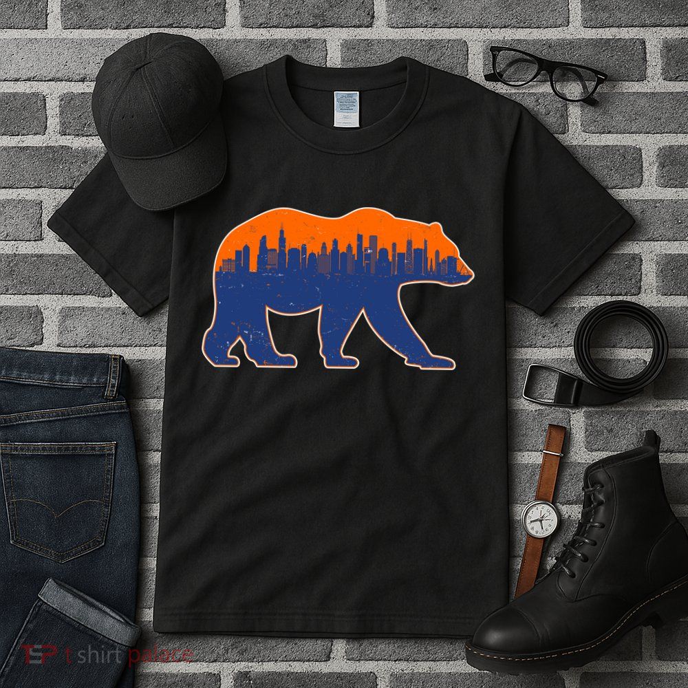 Vintage Chicago Illinois Skyline Bears Football Tall T-Shirt