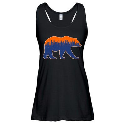 Vintage Chicago Illinois Skyline Bears Football Ladies Essential Flowy Tank