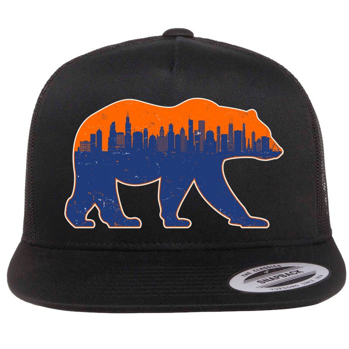 Vintage Chicago Illinois Skyline Bears Football Flatbill Hat
