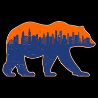 Vintage Chicago Illinois Skyline Bears Football Flatbill Hat